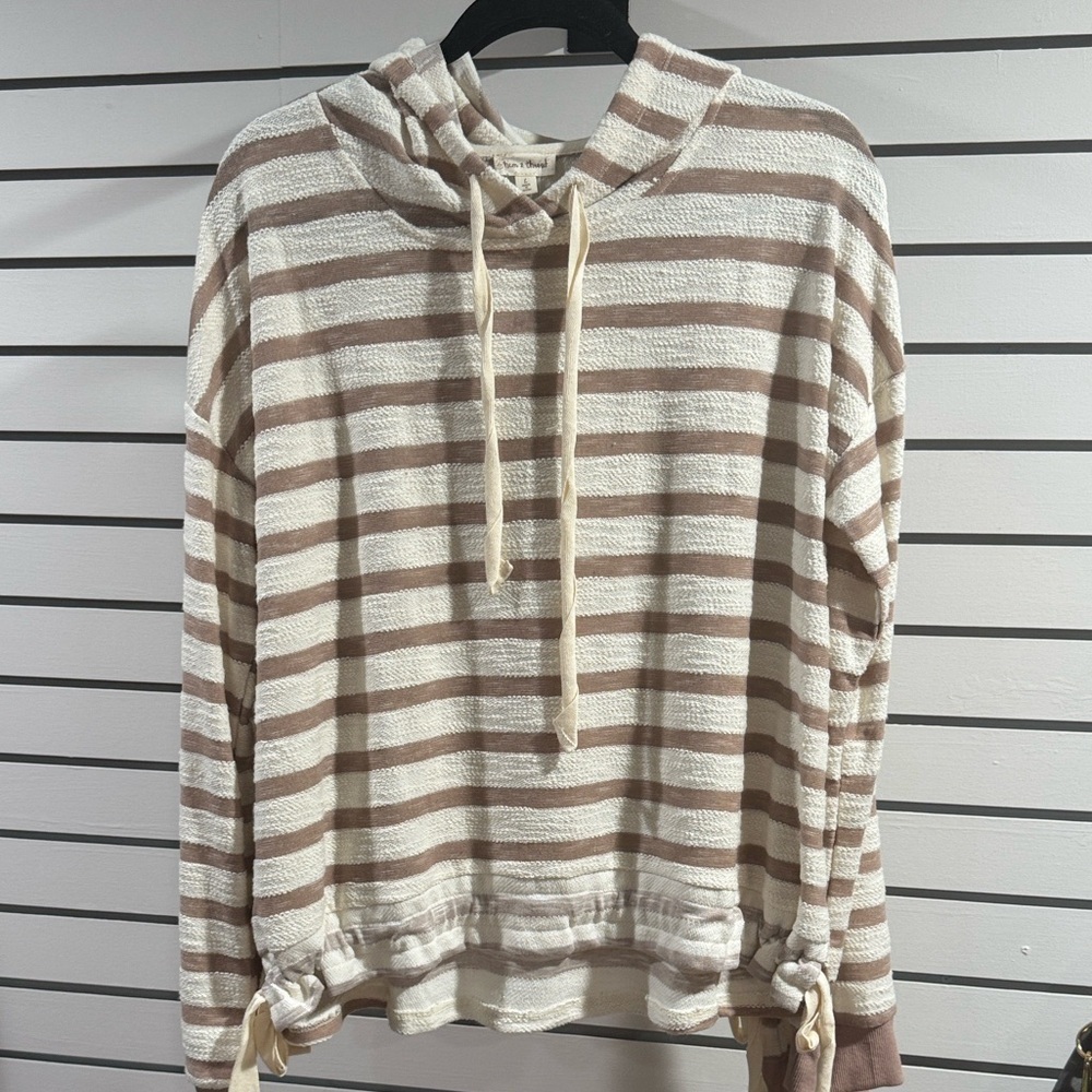 Striped Hoodie with Drawstring